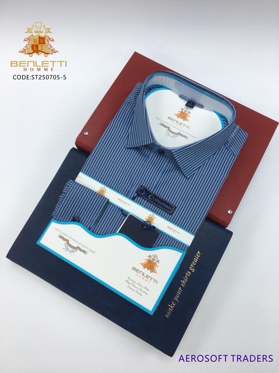Benletti Homme Striped Long-Sleeved Shirt - Image 10