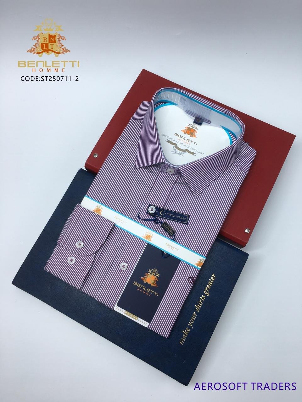 Benletti Homme Striped Long-Sleeved Shirt