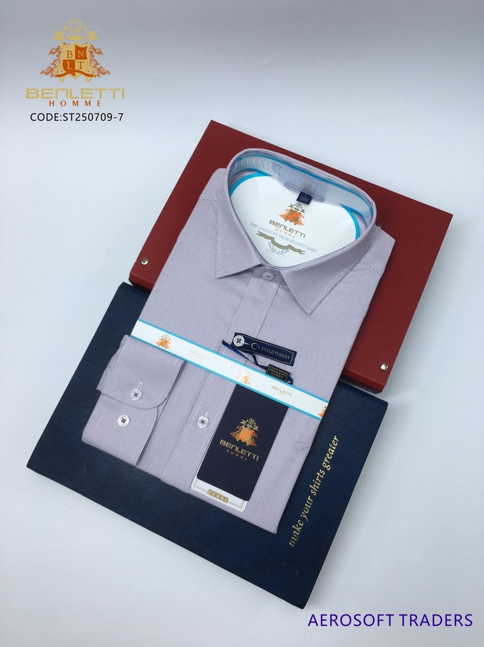 Benletti Homme Striped Long-Sleeved Shirt - Image 5